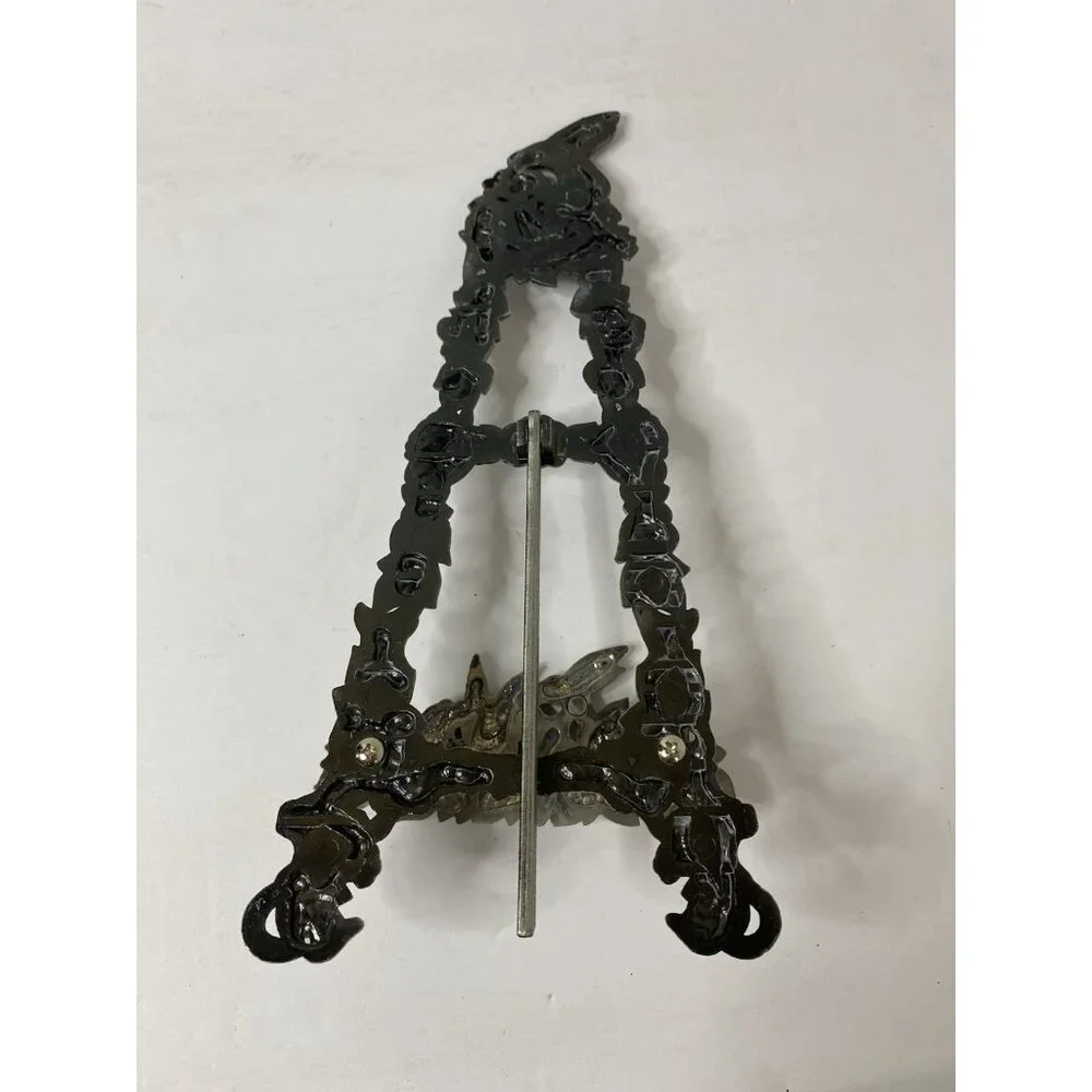 Hummingbird Floral Display Easel Stand Silver Tone‎ Home Decor Book Artwork